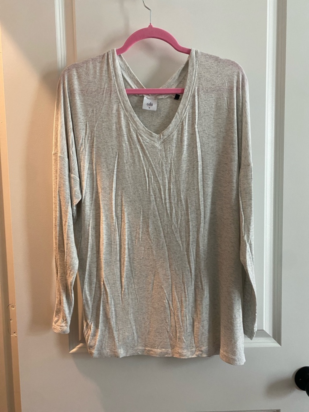 CAbi Double-V Tee in Heather Gray